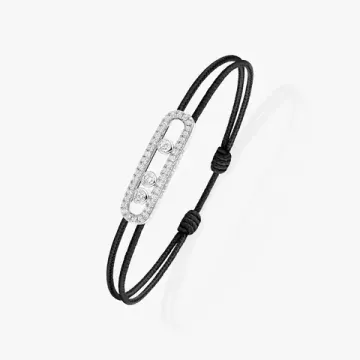 Браслет Messika Care(s) black cord pave bracelet