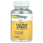 Solaray, цитрат кальция и магния с витамином D2, 90 растительных капсул