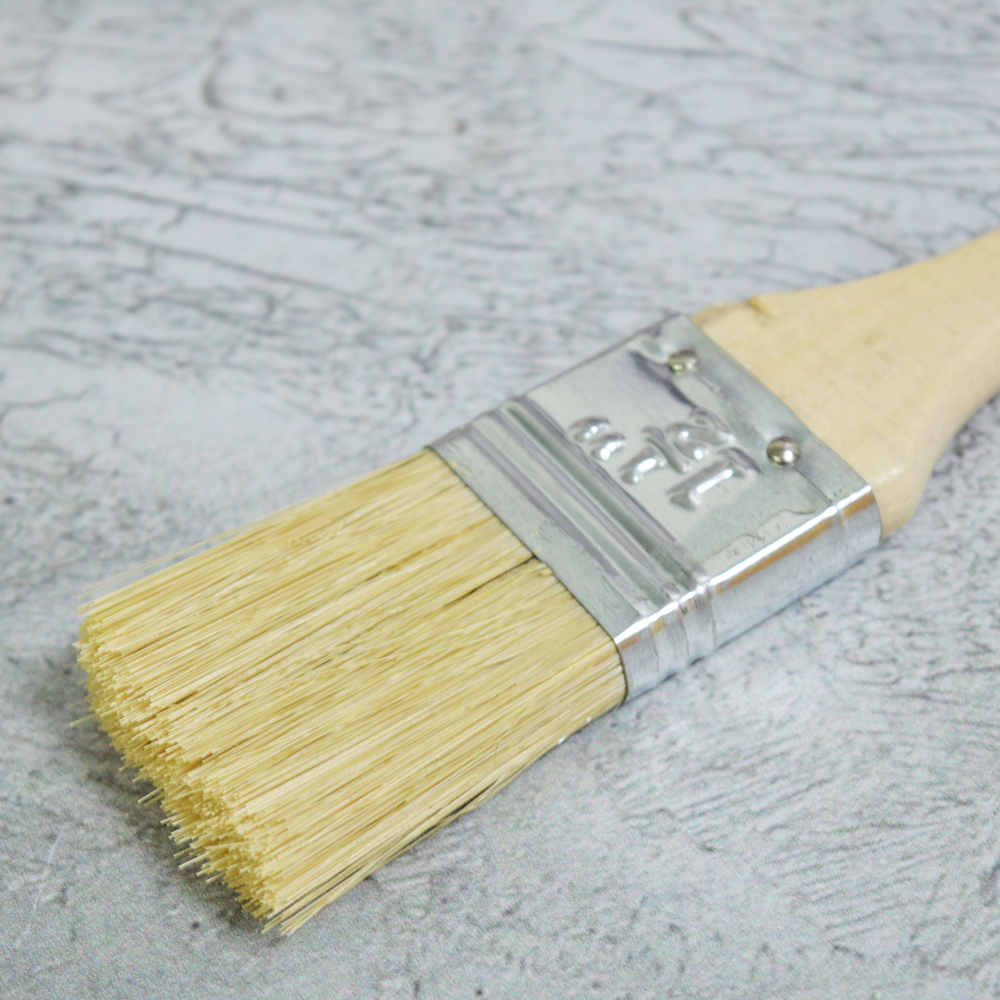 Кисть плоская 1,5" 38мм искусственная щетина, деревянная ручка