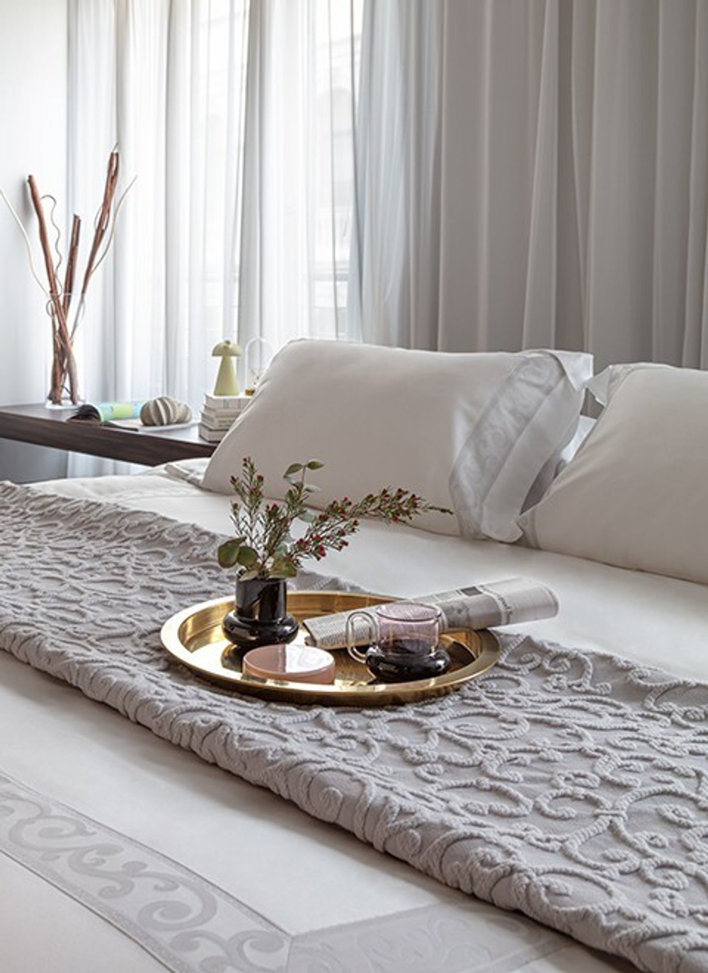 Постельное белье 2 спальное евро Mirabello San Marco N31 Grigio серое