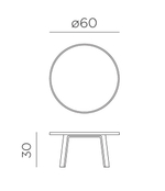 Столик пластиковый кофейный Nardi Maximo Tavolino 60 Mini, терра