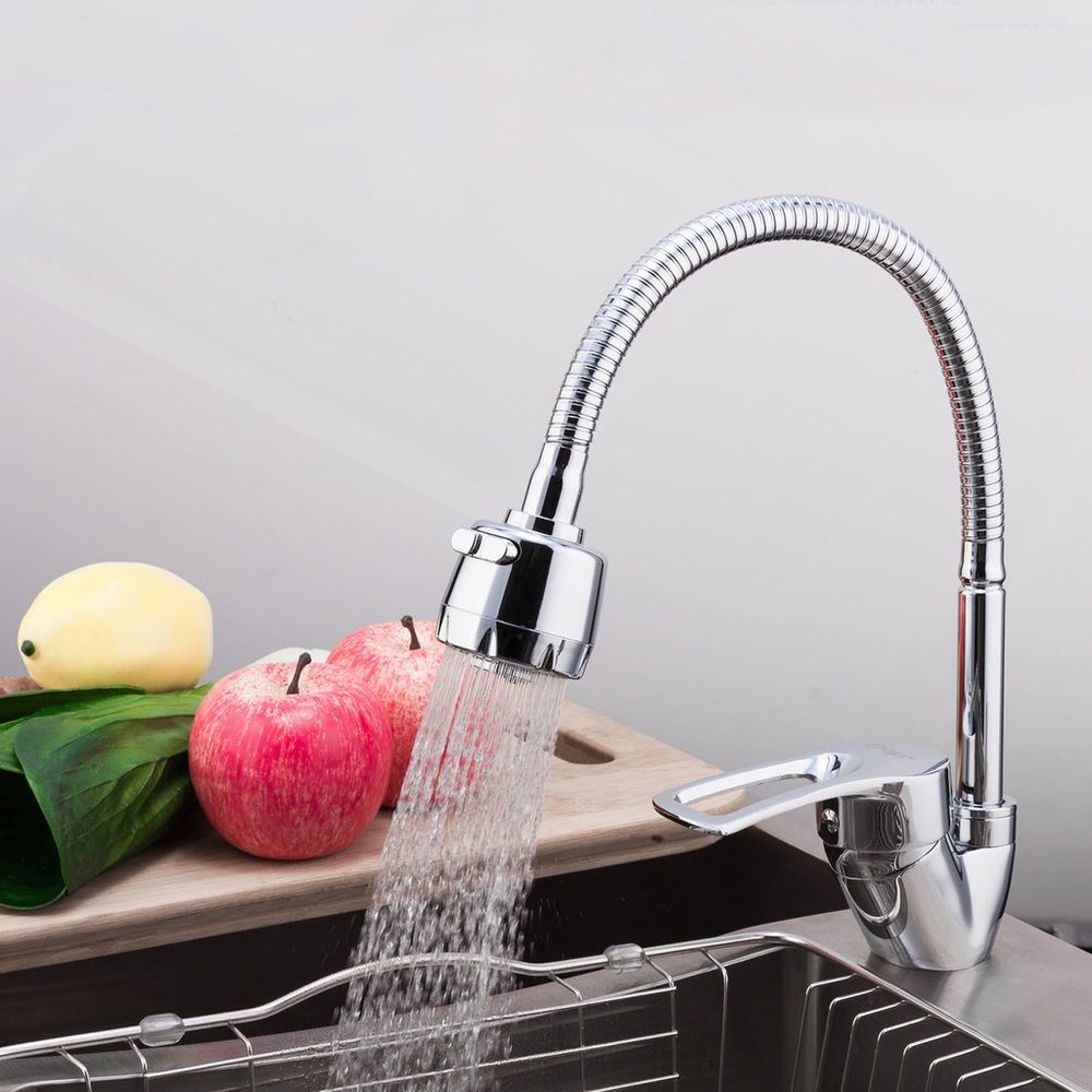 Смеситель для кухни 40к F43701-B FRAP гибкий излив, гайка, боковая