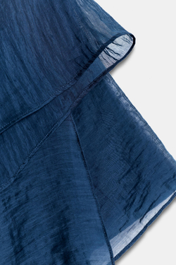 ZARA РУБАШКА С ШАРФОМ — ZW COLLECTION, СИНИЙ