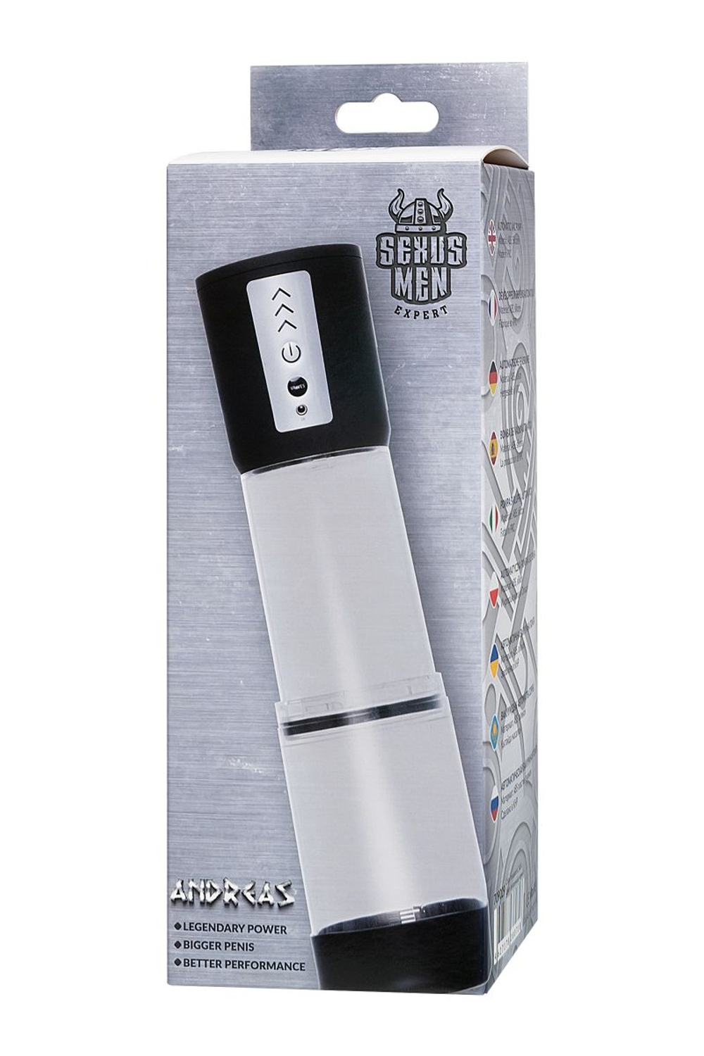 Прозрачная автоматическая помпа для пениса Andreas (Цвет: прозрачный)