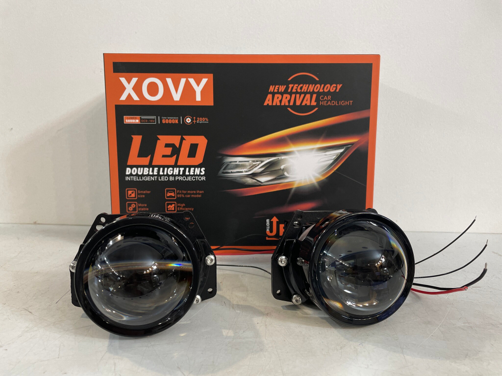 Bi-LED линзы XOVY для фар и замены штатных линз на светодиодные БИ-ЛЕД модули (2 шт. / комплект)