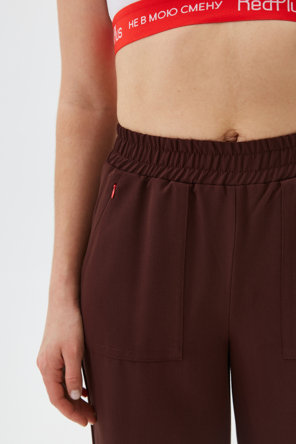 Брюки свободные медицинские женские Йошо, шоколад