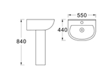 Раковина подвесная AQ5420-00 550*440, белая