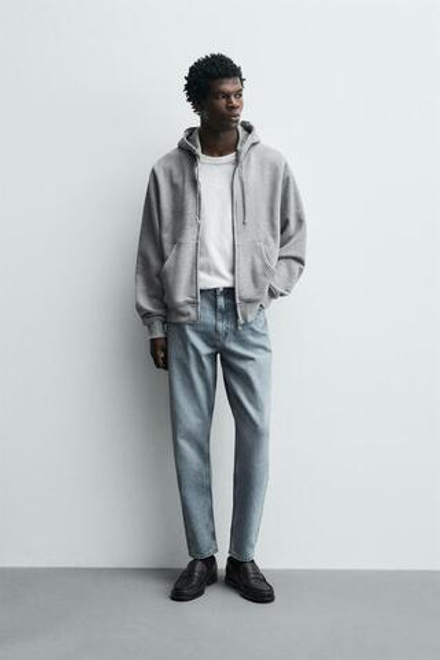 ZARA ДЖИНСЫ SLIM TAPERED FIT, ВЫЦВЕТШИЙ СИНИЙ