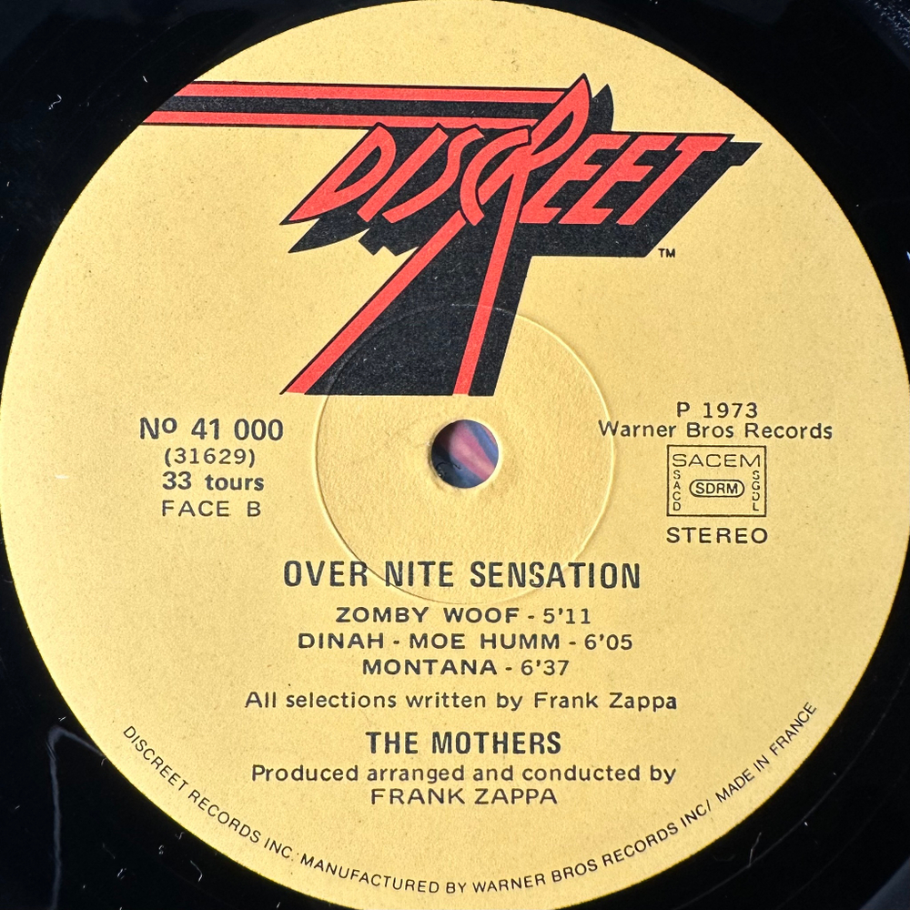 The Mothers ‎– Over-nite Sensation (Франция 1973г.)