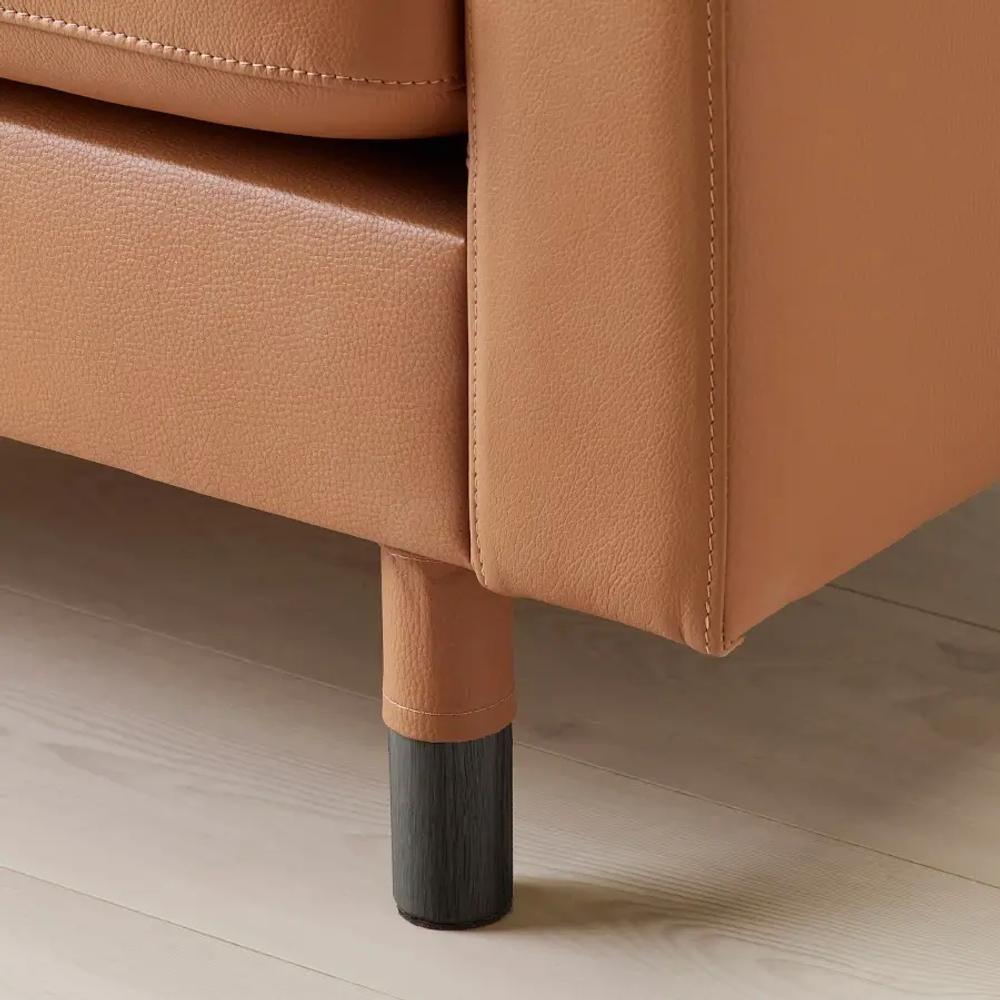 2-местный диван - IKEA LANDSKRONA, 164х89х78 см, оранжевый, кожа, ЛАНДСКРУНА ИКЕА