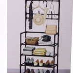 Вешалка напольная, четыре полки 154х30х60 черная