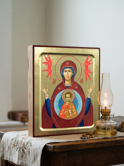 Икона Пресвятой Богородицы, Знамение на дереве: 125 х 160 (Синопсисъ)