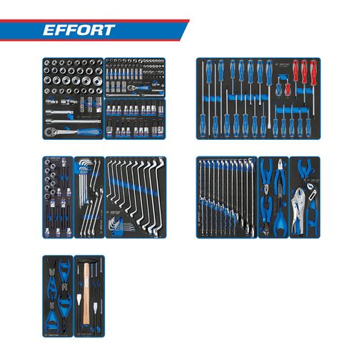 KING TONY (934-235MRVD) Набор инструментов "EFFORT" для тележки, 12 ложементов, 235 предметов