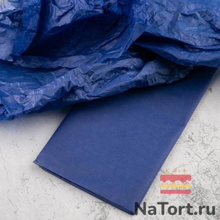 Бумага упаковочная тишью, Синяя 50х66 см (10 листов)