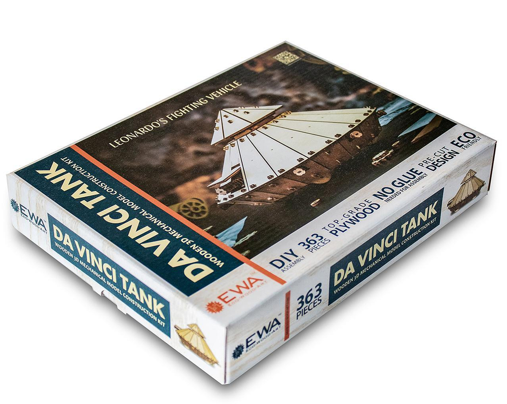 Конструктор деревянный 3D EWA Танк Да Винчи