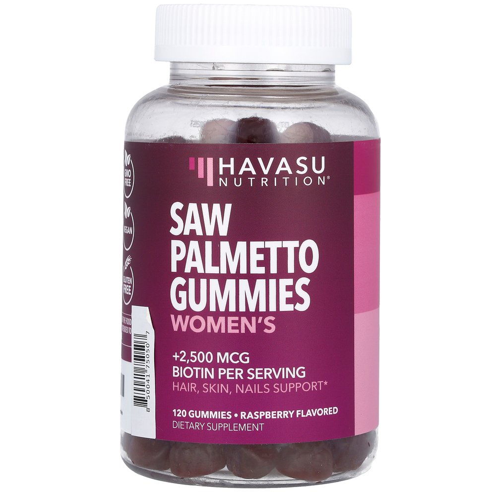 Havasu Nutrition, жевательные таблетки сереноя для женщин, со вкусом малины, 120 жевательных таблеток