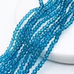 Бусина стекло, цвет морская волна, размер около 3*3,5 мм, цена за нить 38 см