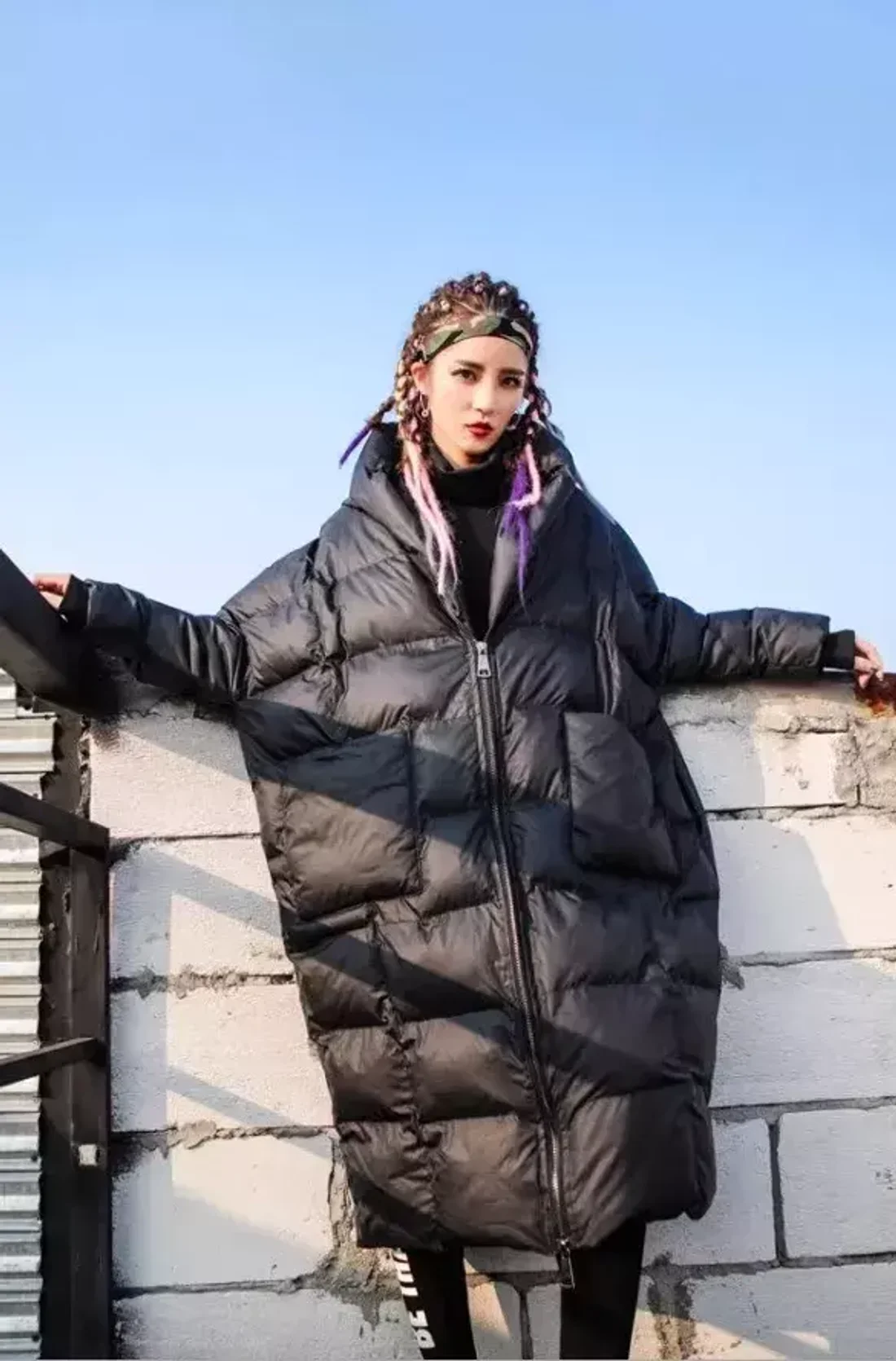 Удлиненный пуховик с капюшоном «VIRGO»