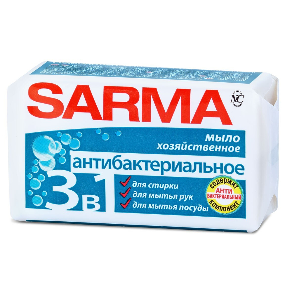 Сарма Мыло хозяйст. АНТИБАКТЕР. эффект.140гр *12 *48* // 4800