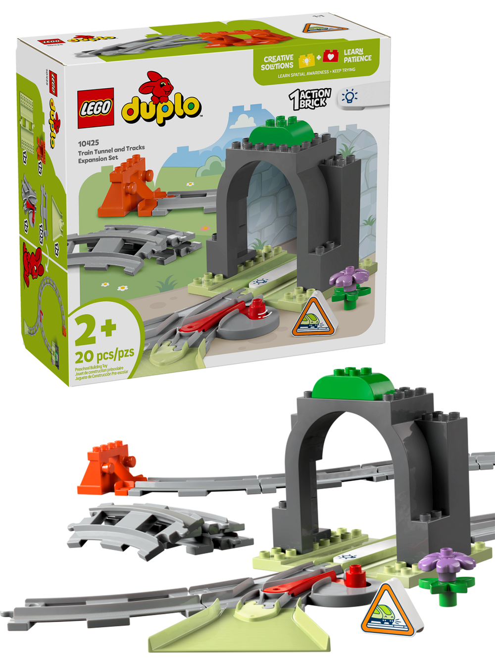 Конструктор LEGO DUPLO лего 10425 Железнодорожный туннель и пути, для детей 2+