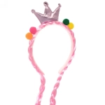 Ободок карнавальный с косичкой «Розовая нежность»