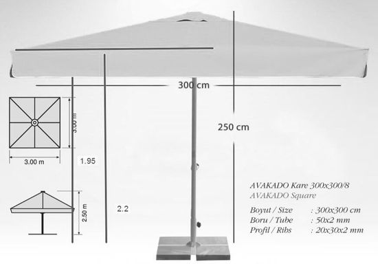 Зонт профессиональный Avocado 3000 черный Турция