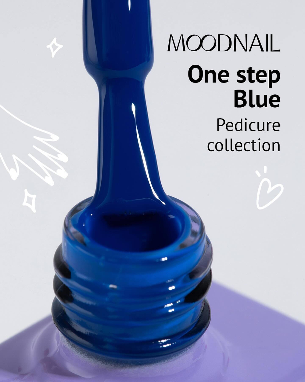 Гель-лак MOODNAIL One step Pedicure collection Blue, 10г