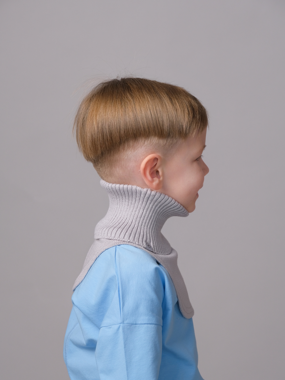 Манишка вязаная хлопковая (Жемчужно-серый)