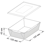 Контейнер бумажный с крышкой Old School White 500 мл 140х105х45 мм 1/300