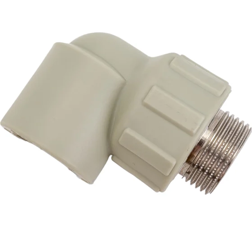 Угольник комбинированный PPR 20x3/4 НР серый