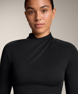 Oysho Футболка Comfortlux с драпированным вырезом, черный