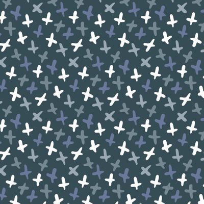 Buy interior fabric abstract crosses navy