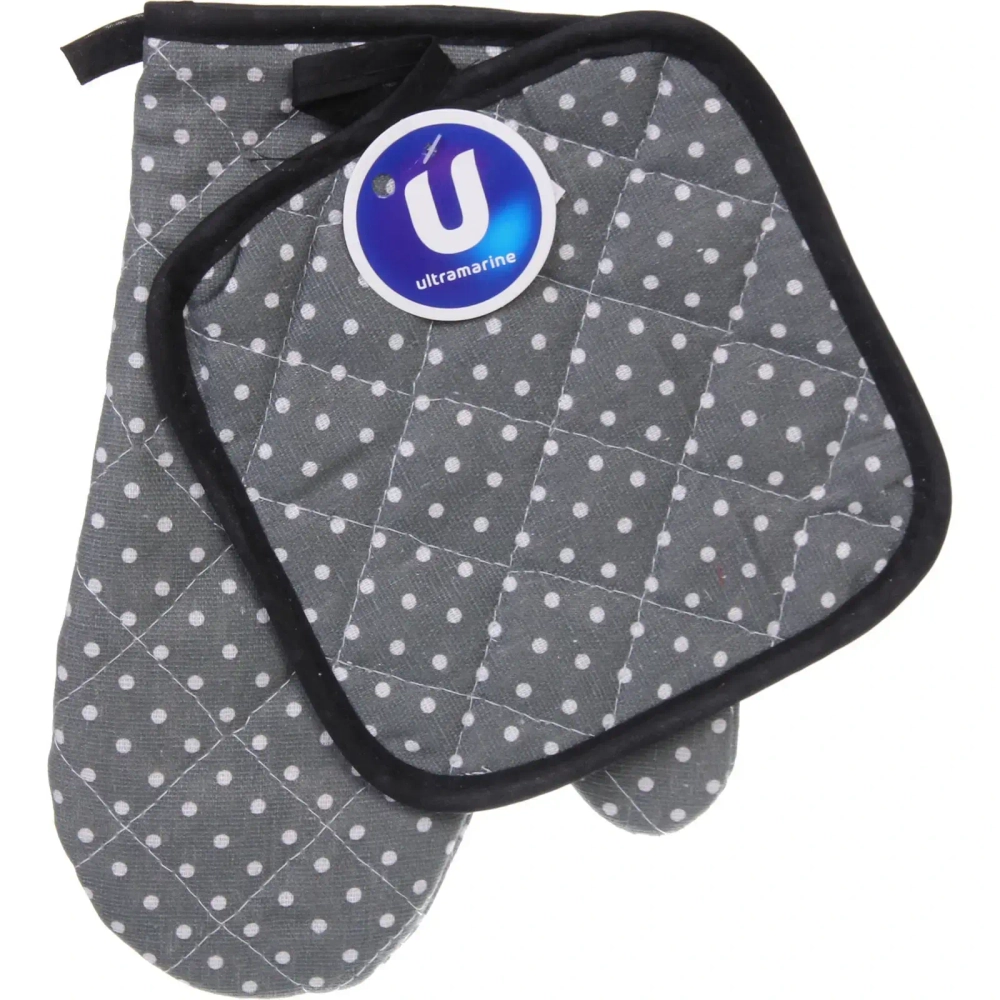 Прихватка в наборе варежкой «HomeStyle», цвет серый