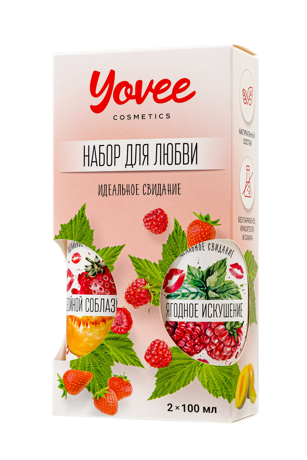 Набор гелей-смазок Yovee для любви (721007+721009), вкусовые (клубника/дыня+малина/мята), 2х100 мл