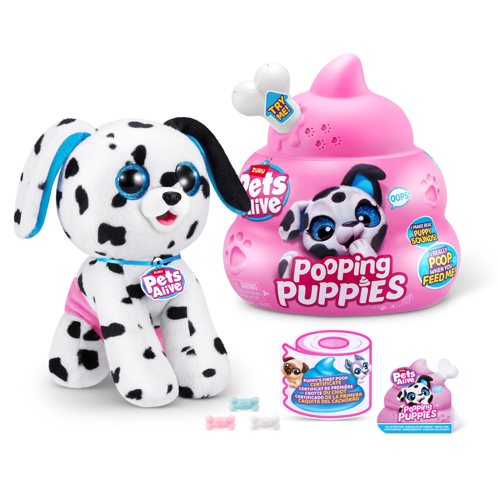 Игрушка Интерактивная Zuru Pets Alive Pooping Puppies Далматинец 9542