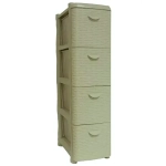 Комод узкий РОТАНГ (4 секции) белый ротанг 0,965,26х0,502м