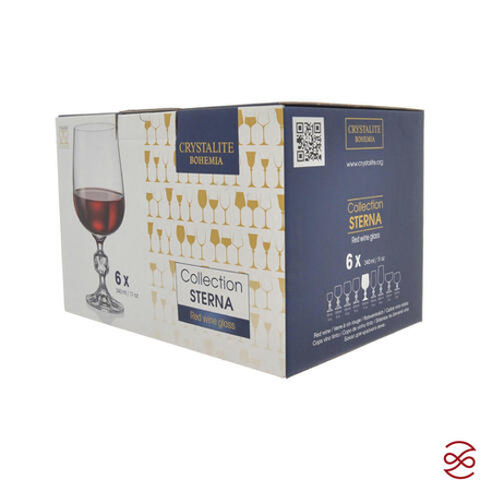 Золотой лист Клаудия Набор бокалов для вина 340 мл Кристалайт (6 шт)