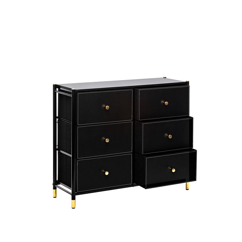 Комод Leset Хайди 6 ящиков (Черный), Mebel IMPEX