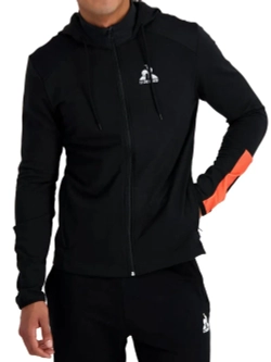 Куртка теннисная Le Coq Sportif Training SP Full Zip Hoody N°2 M - black/orange perf