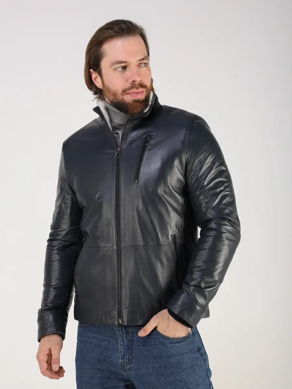 Дубленка зимняя куртка натуральная кожаная