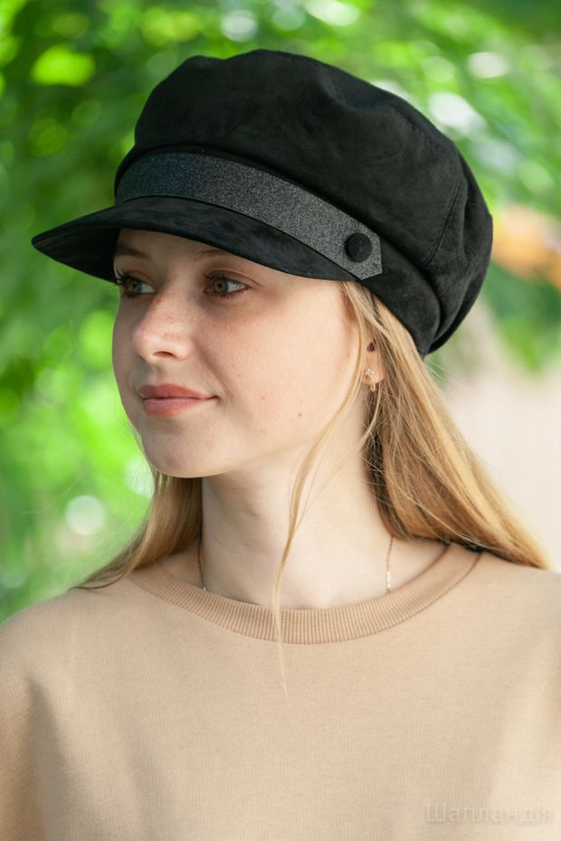 Картуз M/G (Черный / 56-58 / 30х30х6 / б/р / Замша / 0.3)