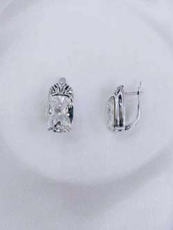 "Гололед" серьги в серебряном покрытии из коллекции "Погода" от Jenavi с английским замком