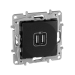 Розетка USB тип А / тип А 3000мА 15Вт - антрацит ETIKA Legrand