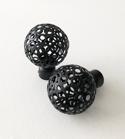 Наконечники "Шар ажурный" металлические d20 мм, цвет черный
