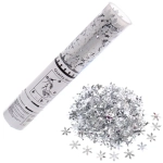 Пневмохлопушка 30 см «Снежинки» конфетти (серебро)