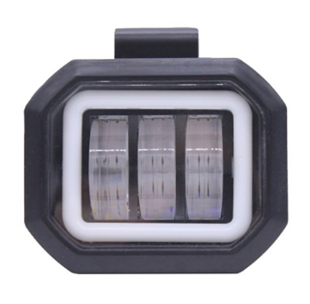 Прожектор LED-FLASH -квадрат 30W ( 90*75*50) 3Lens+ДХО Строб шт BB097-B\(LED-9798-RING-SQUARE)ср угл