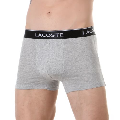 Мужские трусы боксеры набор 3в1 (серые, черные, темно-синие) Lacoste