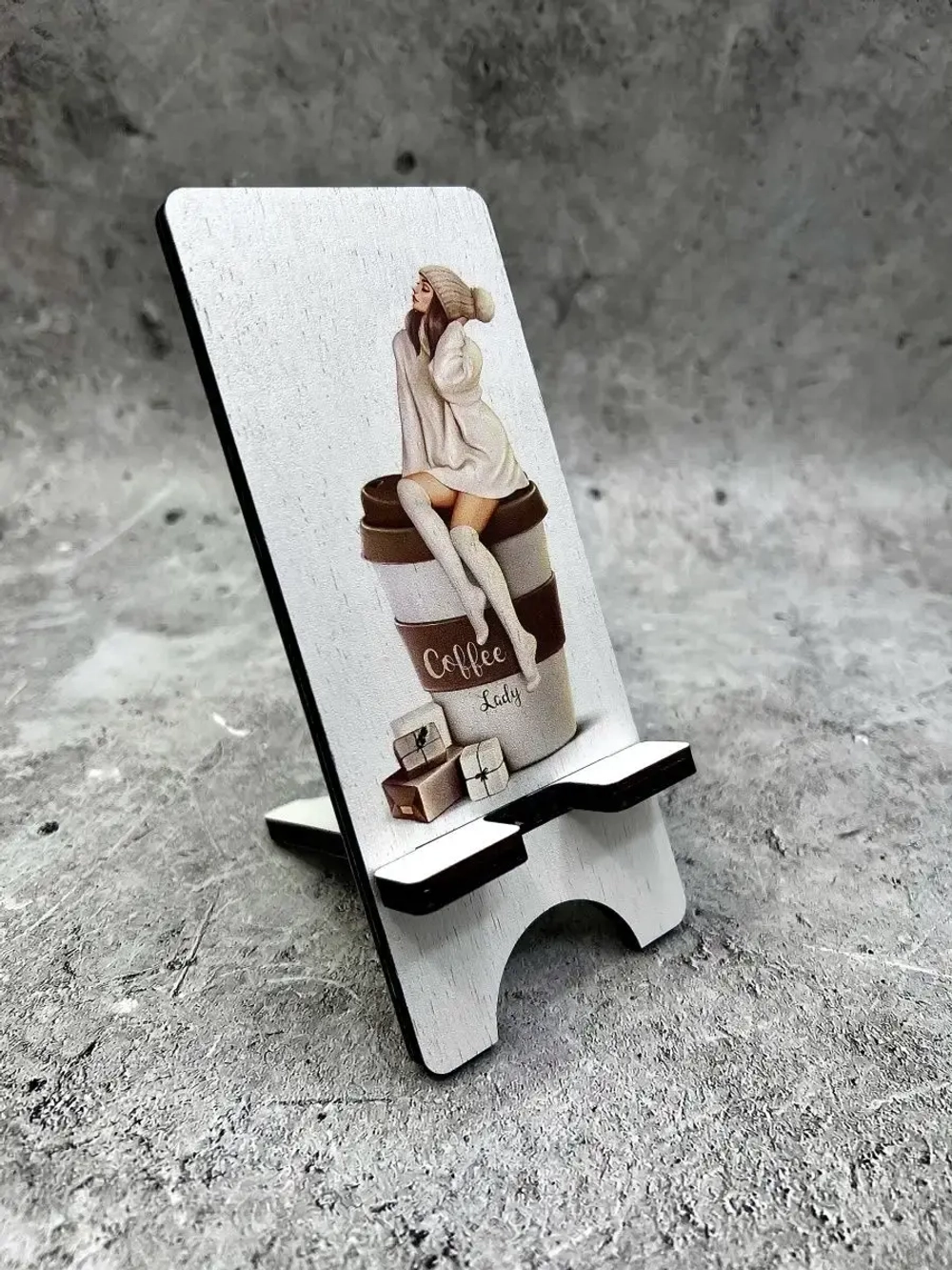 Подставка для телефона деревянная