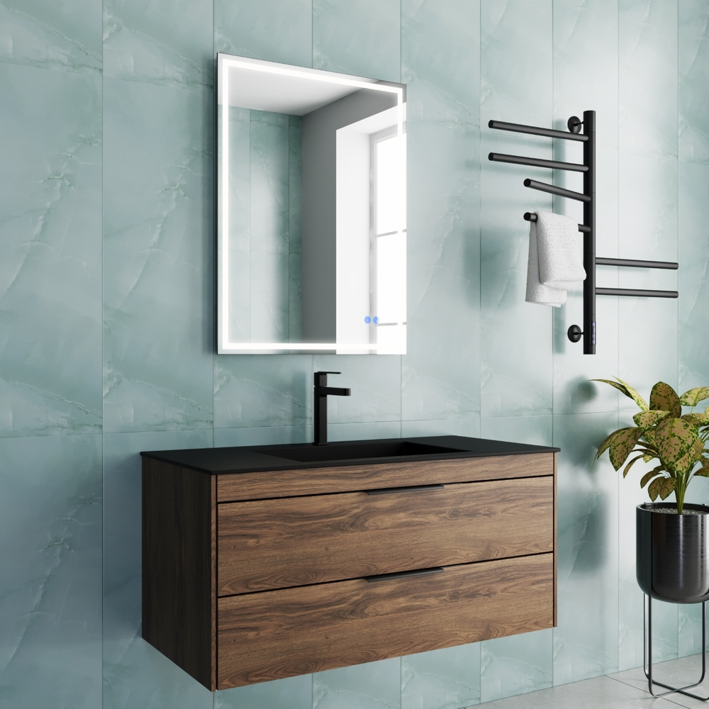 База под раковину Chiara 2D 1000 подвесная, 2 выкатных ящика soft-close, С.Oak