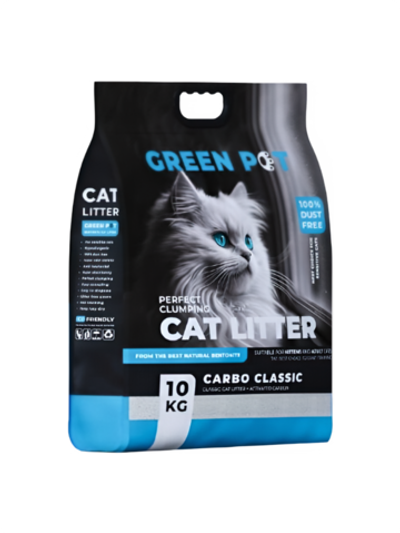 Green pet бентонитовый наполнитель для кошек гранулированный карбон